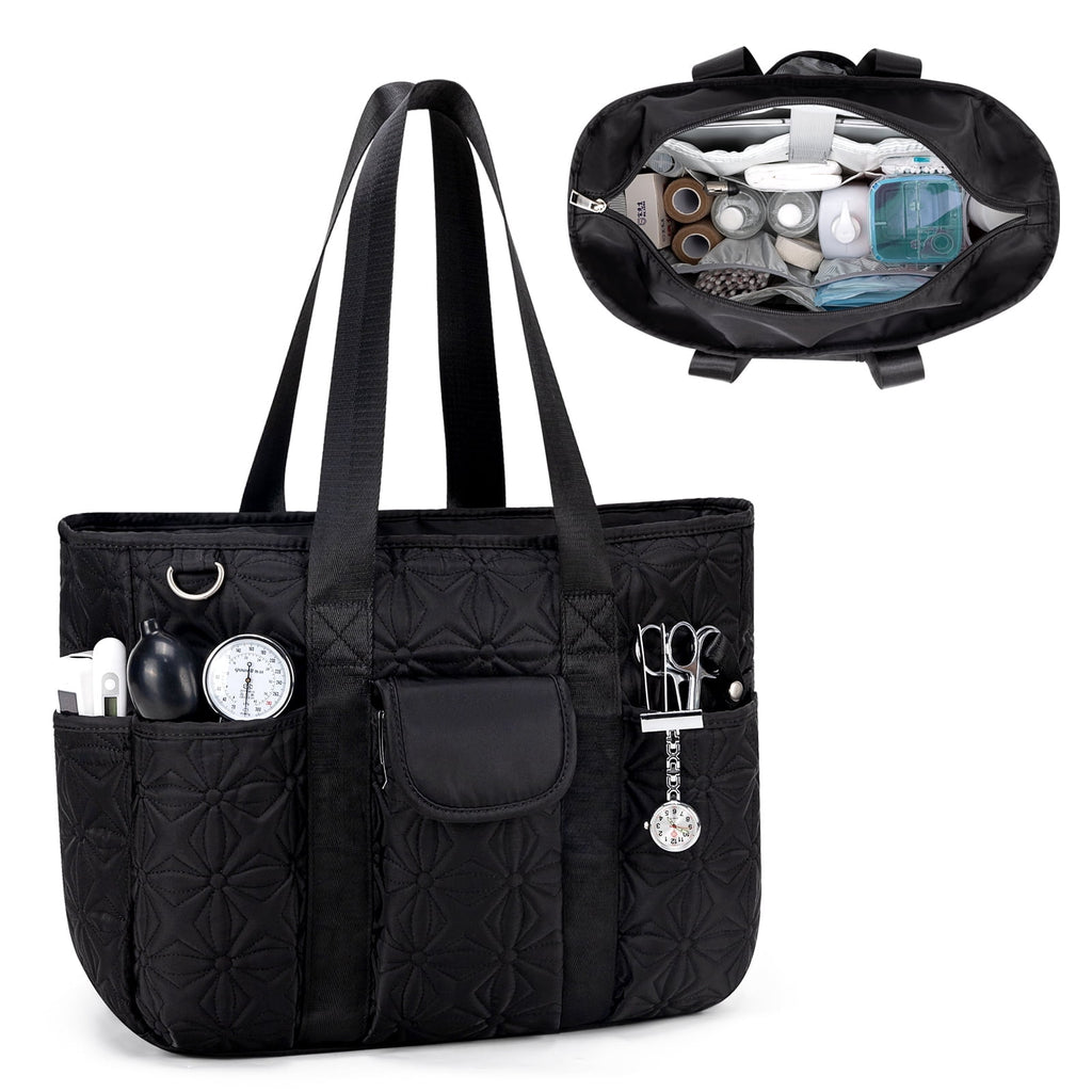 Canvas Tote Bag for Women With Pockets, Kabaqoo Work Crossbody Everyday Satchel, Purses Shoulder Tote Bag