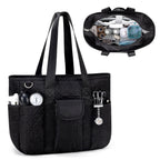 Canvas Tote Bag for Women With Pockets, Kabaqoo Work Crossbody Everyday Satchel, Purses Shoulder Tote Bag