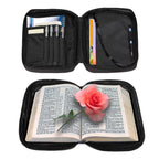 Renewold Casual Cross Bible Case for Men Personalized God is Within Her She Will Not Fall Print Carrier Tote Bag Dustproof Brown Bible Book Covers