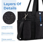 Canvas Tote Bag for Women With Pockets, Kabaqoo Work Crossbody Everyday Satchel, Purses Shoulder Tote Bag