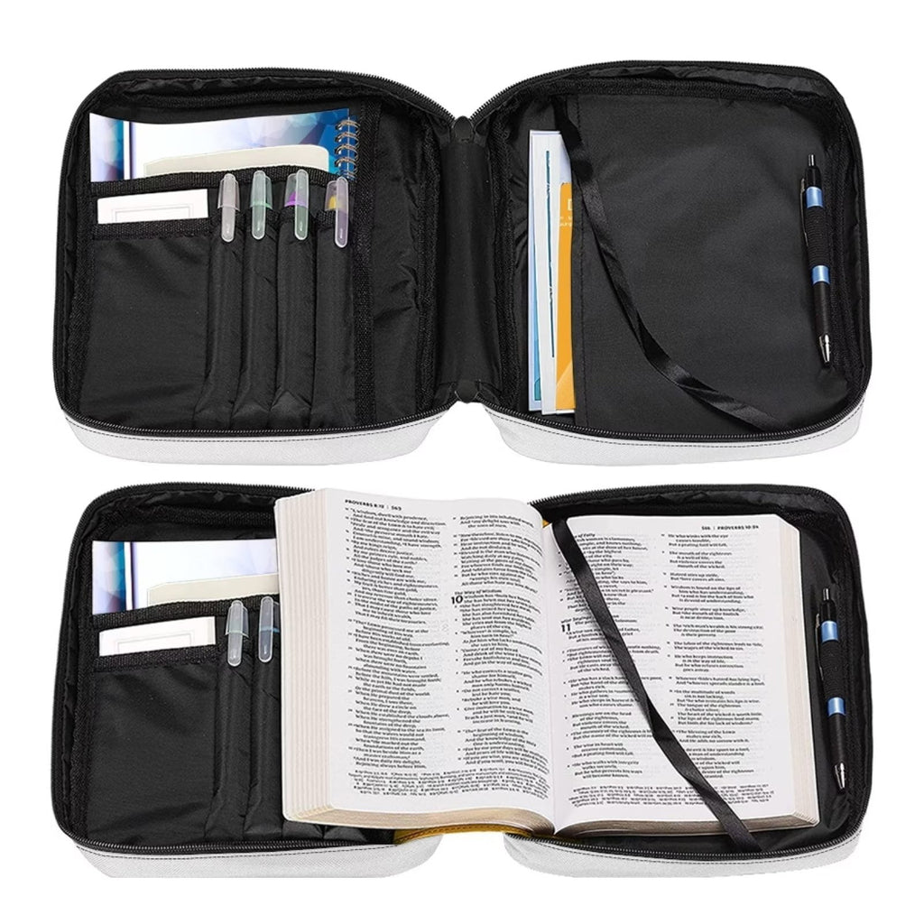 FKELYI Mushroom and Rabbit Bible Case with Shoulder Strap Durable Bible Case Purse for Women Large Capacity Church Bible Handle Bags