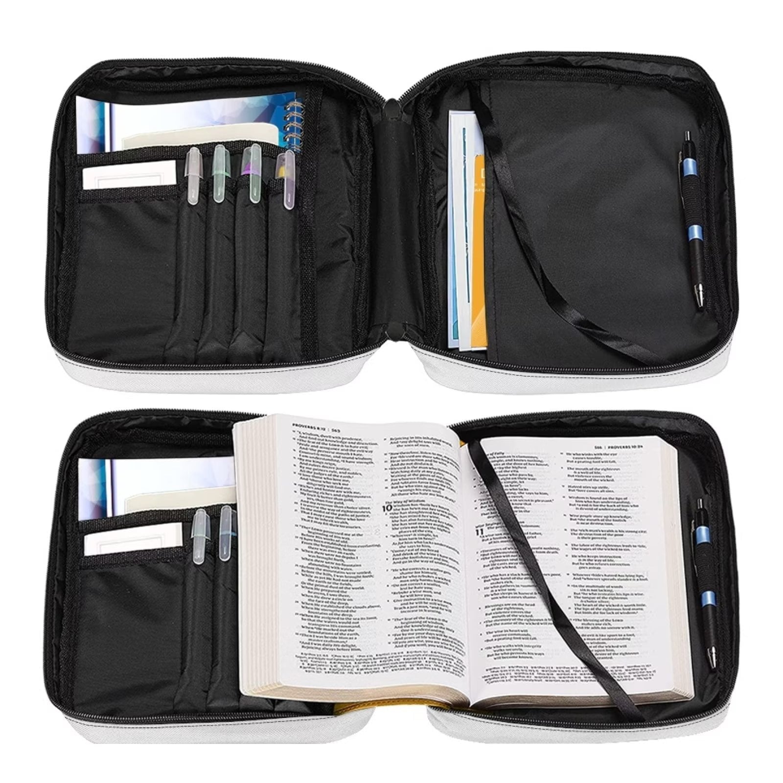 FKELYI Mushroom and Rabbit Bible Case with Shoulder Strap Durable Bible Case Purse for Women Large Capacity Church Bible Handle Bags