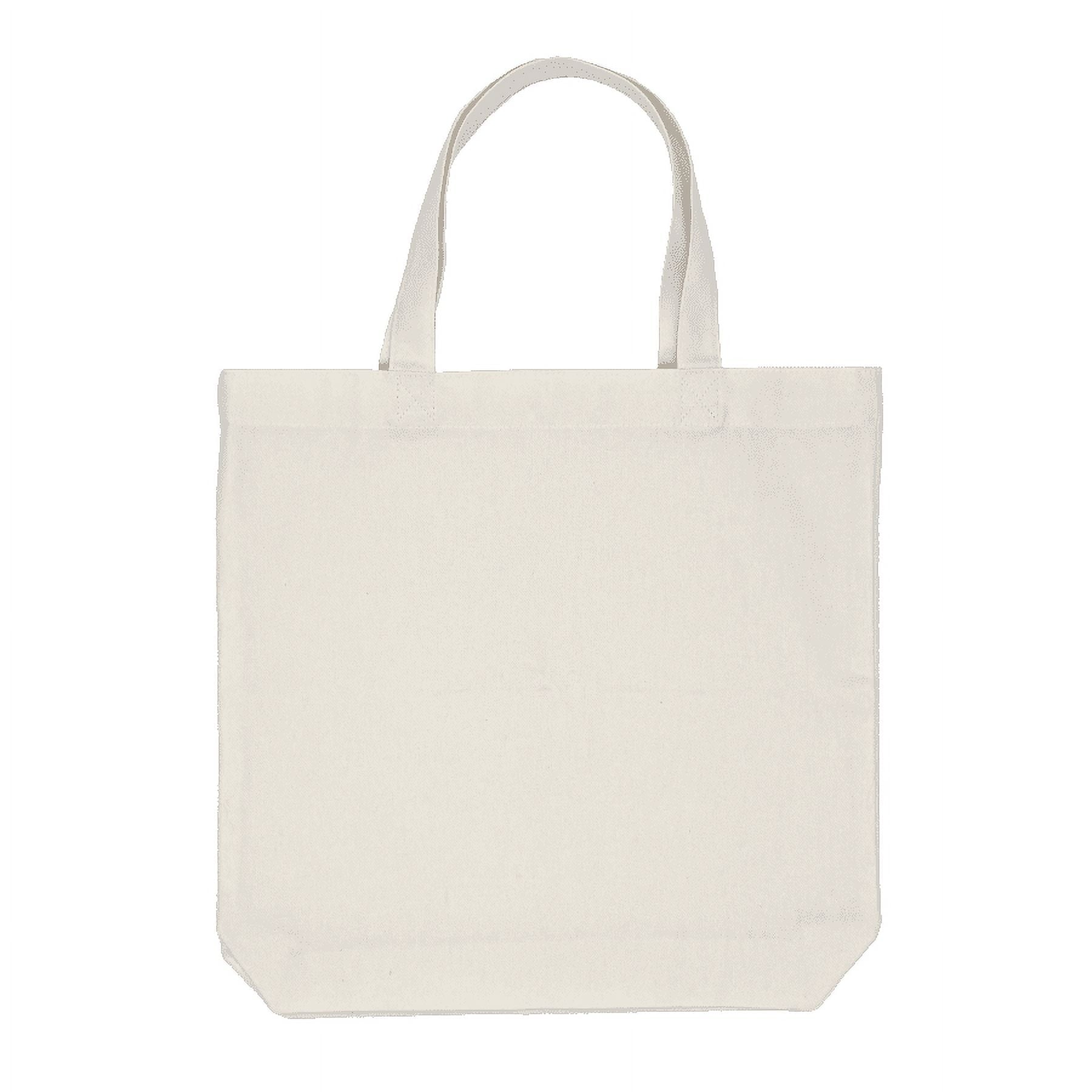 (3 pack) Hello Hobby, Large White Canvas Open Tote Bag with Straps, 13.5” x 13.5” x 3.5”, 3 pack