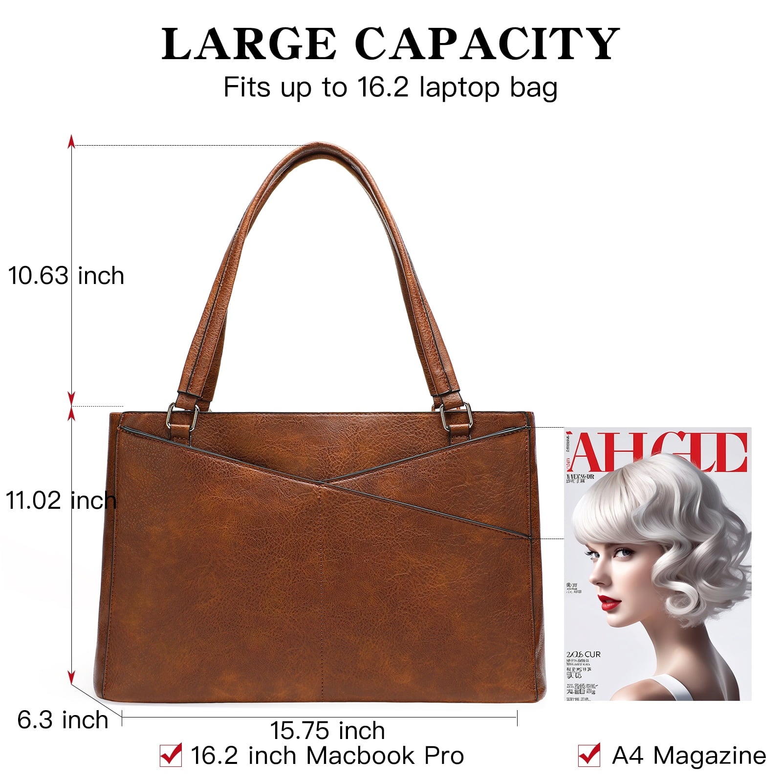 SENDEFN Women PU Leather Large Tote Bag Crossbody Shoulder Top Handle Designer Handbag