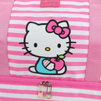 Hello Kitty Character 17" Pink & White Striped Duffle Bag
