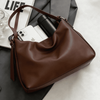 Women Soft Vegan Leather Shoulder Handbag, Casual Tote Bag Handle travel college work handbag handbag coffee
