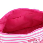 Hello Kitty Character 17" Pink & White Striped Duffle Bag