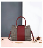 Aidrani Fashion cowhide plaid bag 2024 new large capacity leather women's handbag carrying middle-aged mother bag