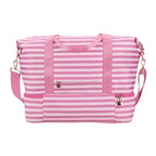 Hello Kitty Character 17" Pink & White Striped Duffle Bag