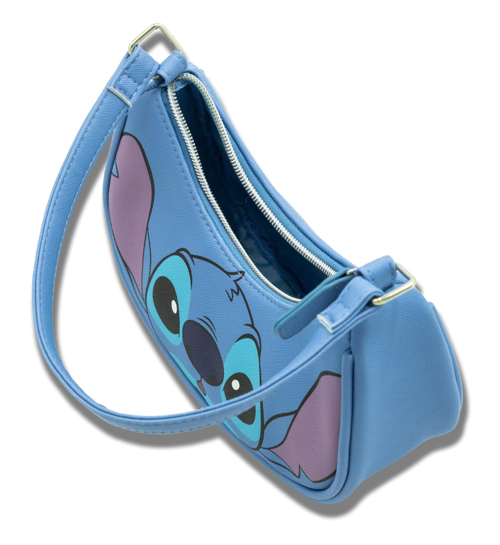 Disney Stitch Hobo Handbag Purse for Girls  Disney Crossbody Shoulder Bag with Adjustable Strap  Small PU Leather Toddler Purse, Everyday Tote or Travel Mini Bag for Kids Ages 3+