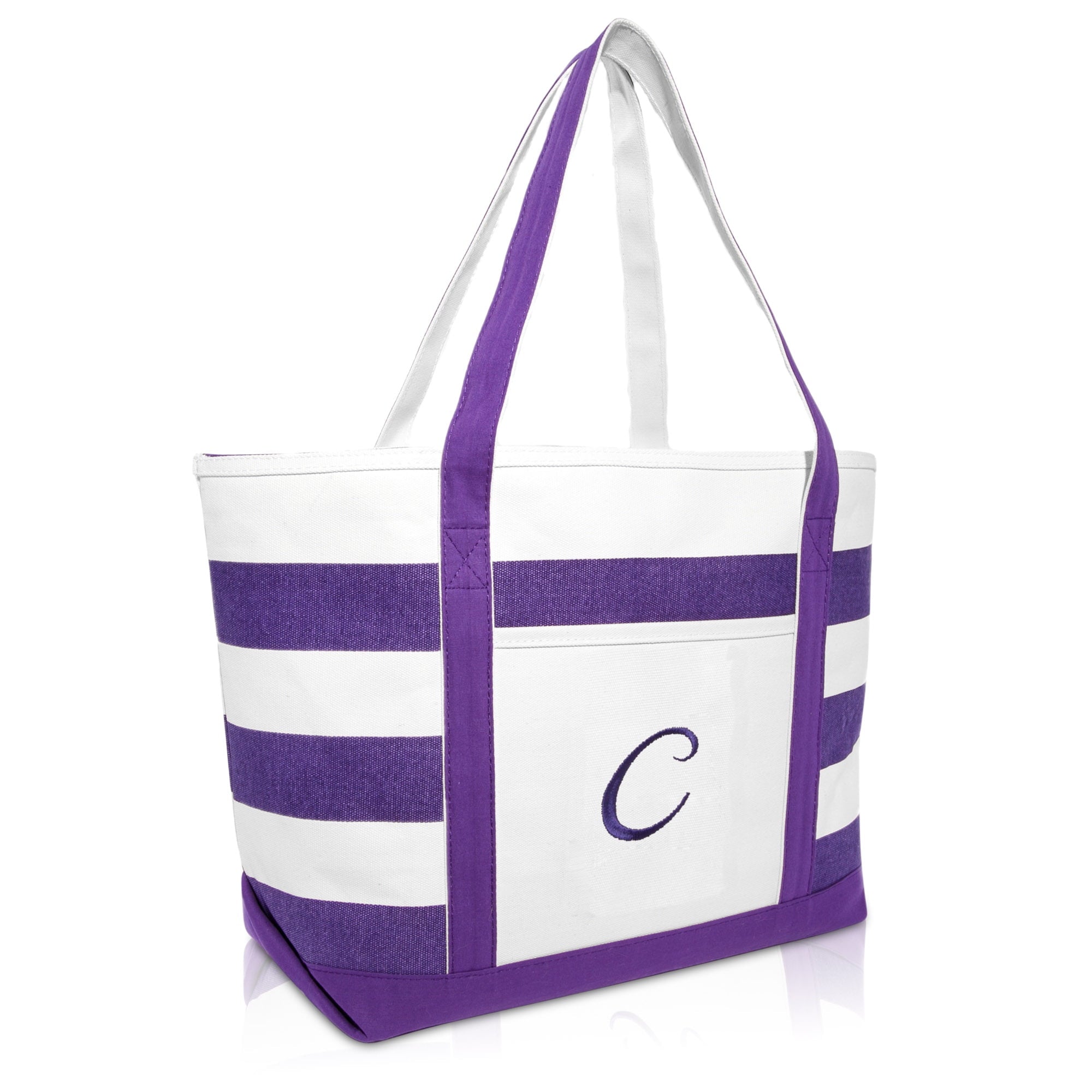 Monogrammed Beach Bag and Totes for Women Personalized Gifts Purple A - Beach Bag