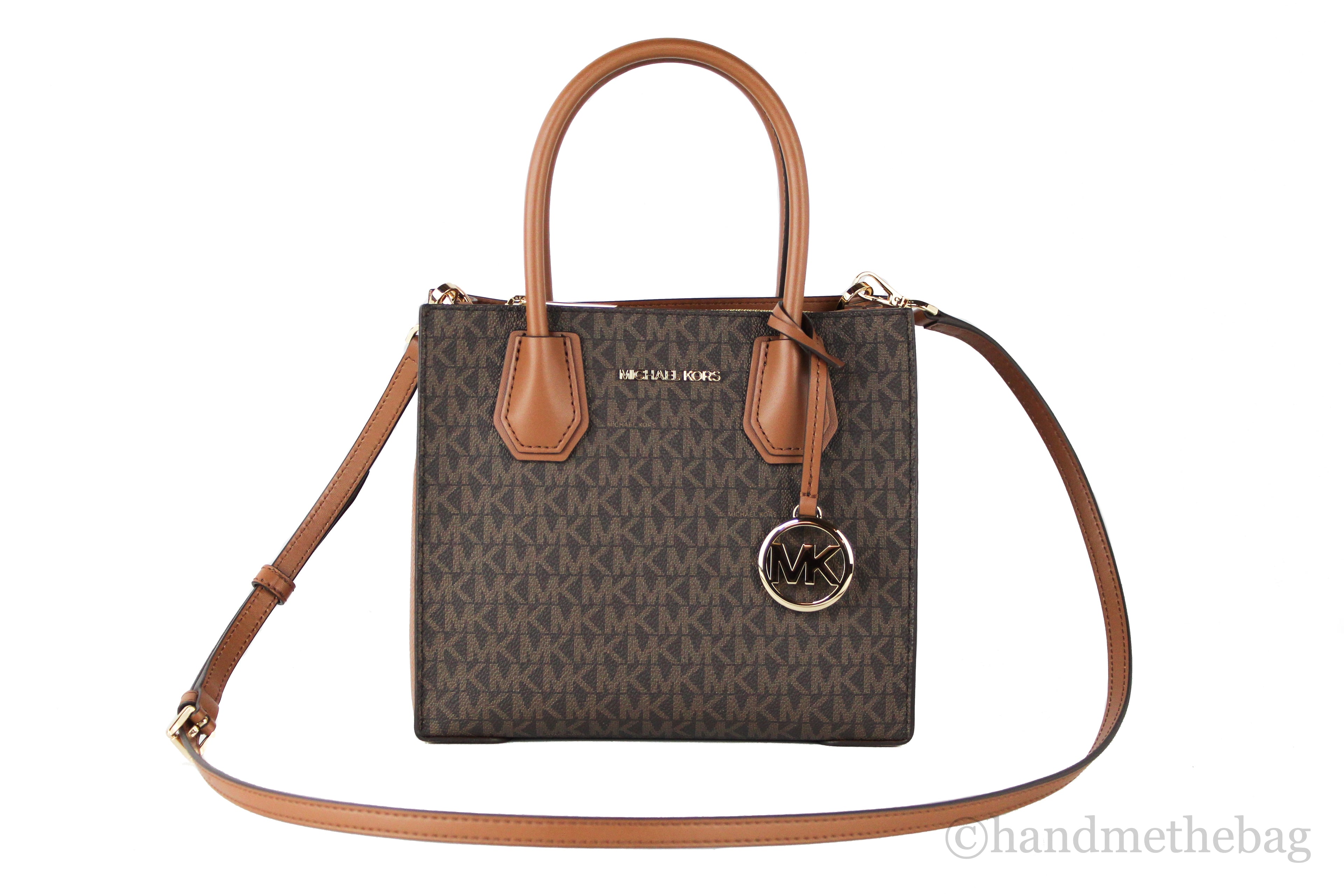 Michael Kors Medium Mercer Leather Crossbody Tote, Grapefruit - Crossbody Bag