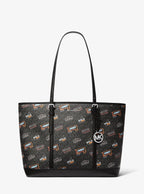 Michael Kors  Jet Set Large Printed Signature Logo Tote Bag -Black