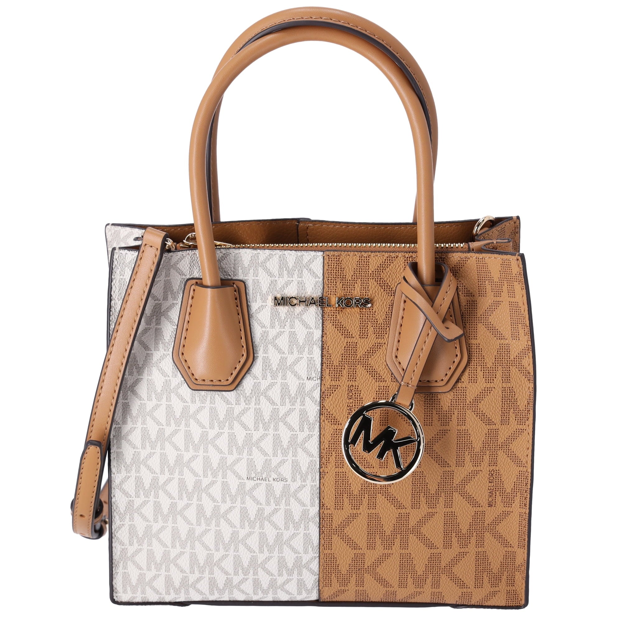 Michael Kors Medium Mercer Leather Crossbody Tote, Grapefruit - Crossbody Bag
