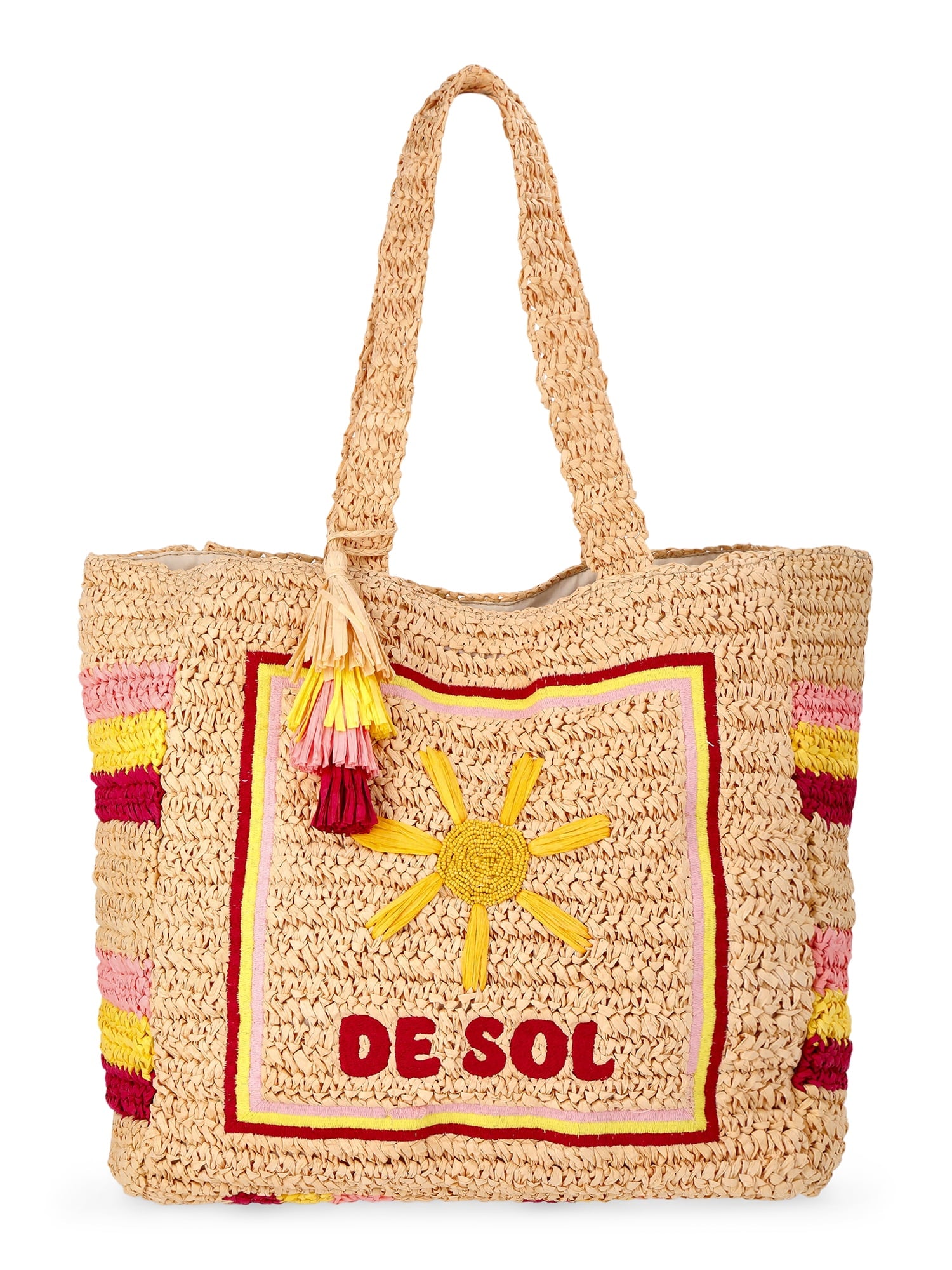 No Boundaries Women's Lemon Beach Tote Bag, Pink Lemon - Tote Bag