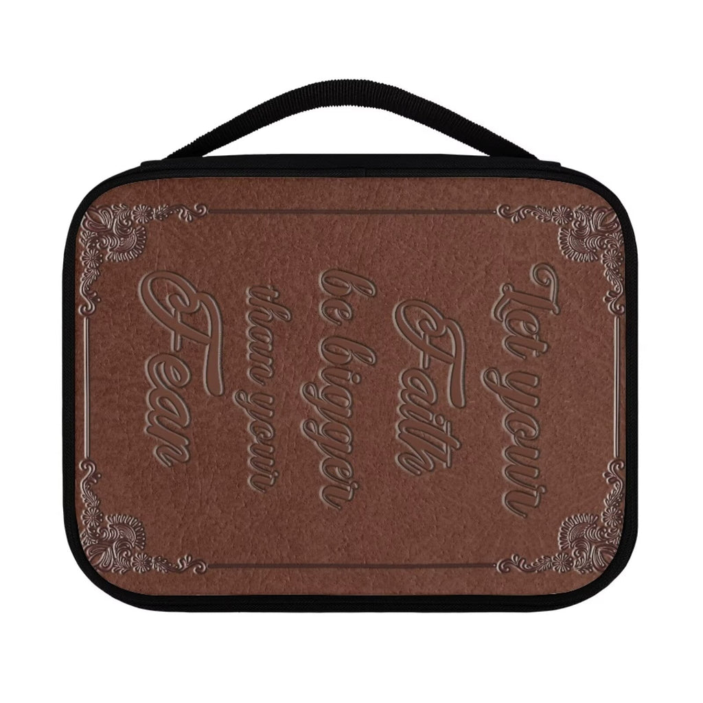 Renewold Casual Cross Bible Case for Men Personalized God is Within Her She Will Not Fall Print Carrier Tote Bag Dustproof Brown Bible Book Covers - Bible Bag