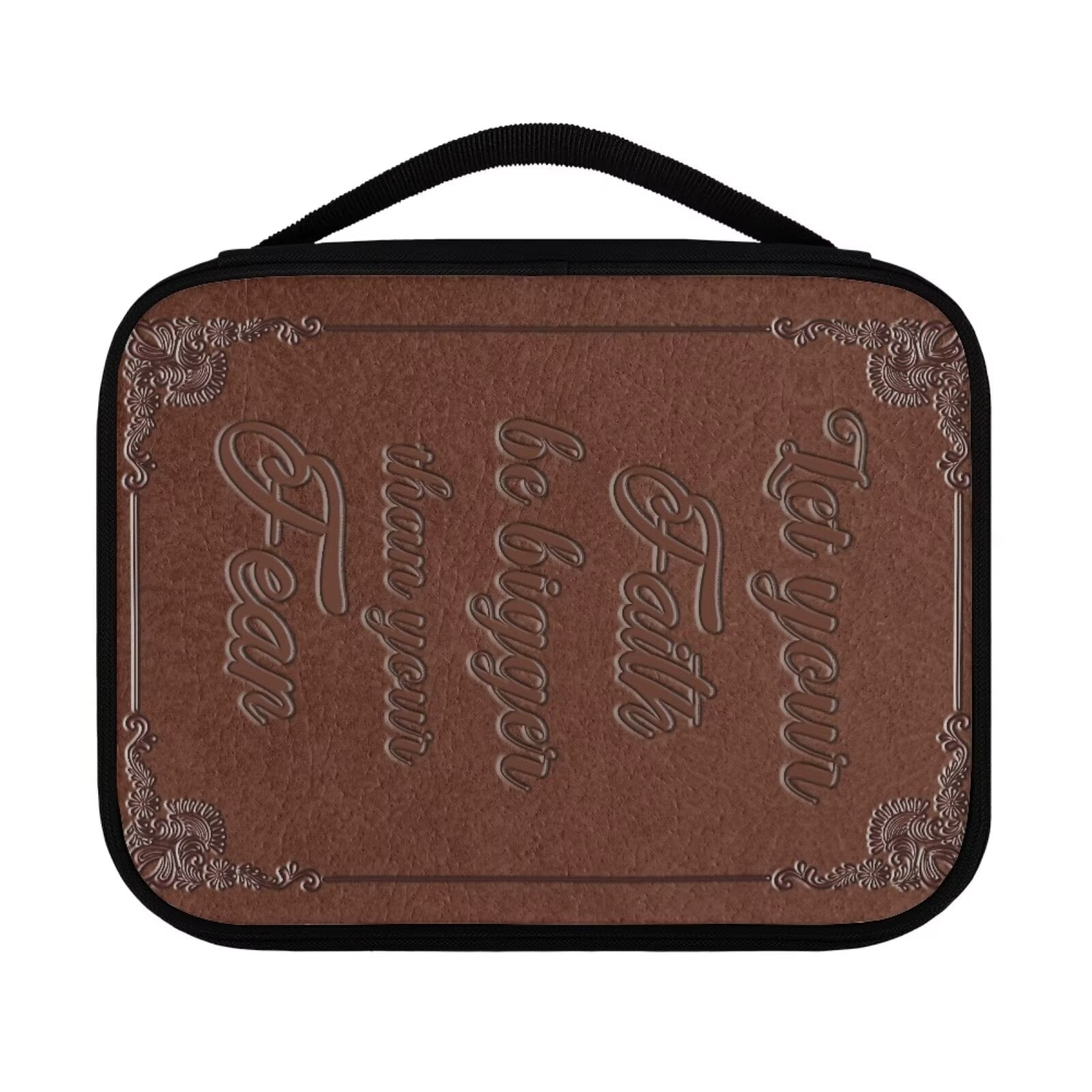 Renewold Casual Cross Bible Case for Men Personalized God is Within Her She Will Not Fall Print Carrier Tote Bag Dustproof Brown Bible Book Covers - Bible Bag