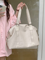 Vintage Large Capacity Ladies Messenger Bag Simple Women's Travel Shoulder Bags Soft PU Leather Female Handbags Big Tote Purse