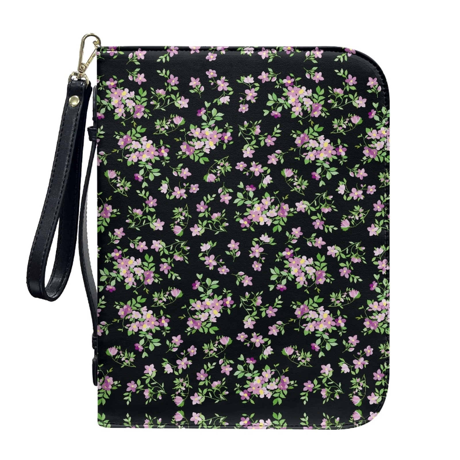 Star Sky Moose Star Print PU Leather Bible Case for Women Men Portable Bible Carrying Tote Bags with Detachable Wristlet Strap Church Bag for Bible Study Scripture Church Bag, L - Bible Bag
