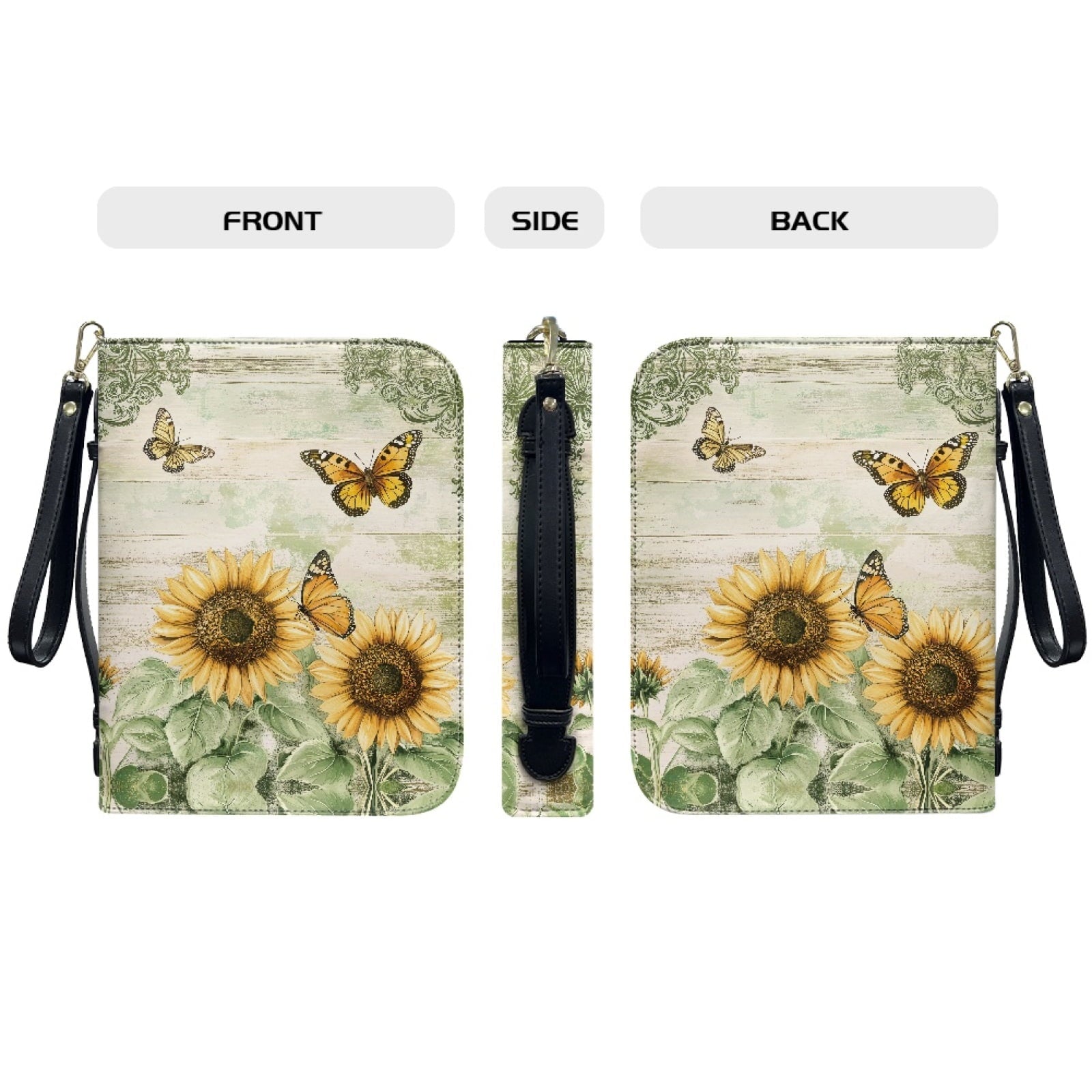 Star Sky Moose Star Print PU Leather Bible Case for Women Men Portable Bible Carrying Tote Bags with Detachable Wristlet Strap Church Bag for Bible Study Scripture Church Bag, L - Bible Bag