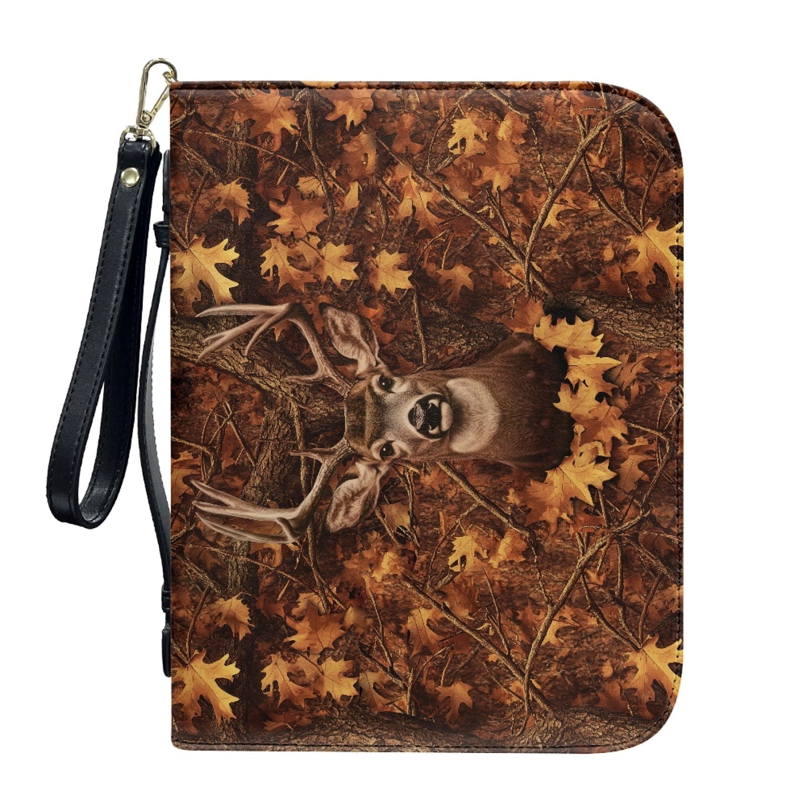 Star Sky Moose Star Print PU Leather Bible Case for Women Men Portable Bible Carrying Tote Bags with Detachable Wristlet Strap Church Bag for Bible Study Scripture Church Bag, L - Bible Bag
