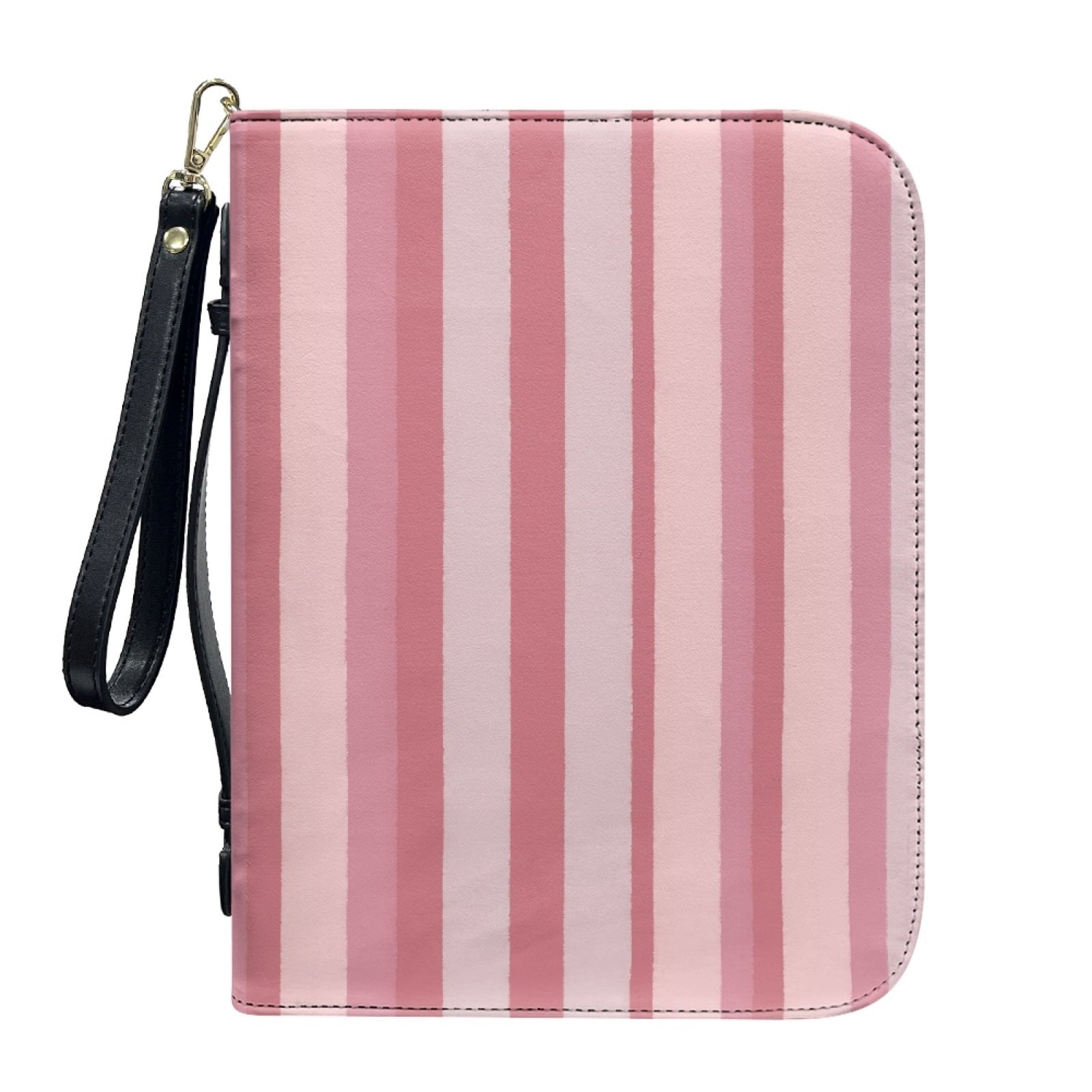 Hummingbird Lily Flower Print PU Leather Bible Case for Women Men Lightweight Bible Carrying Tote Bags with Detachable Wristlet Strap Church Bag for Bible Study Bible Gift, L - Bible Bag