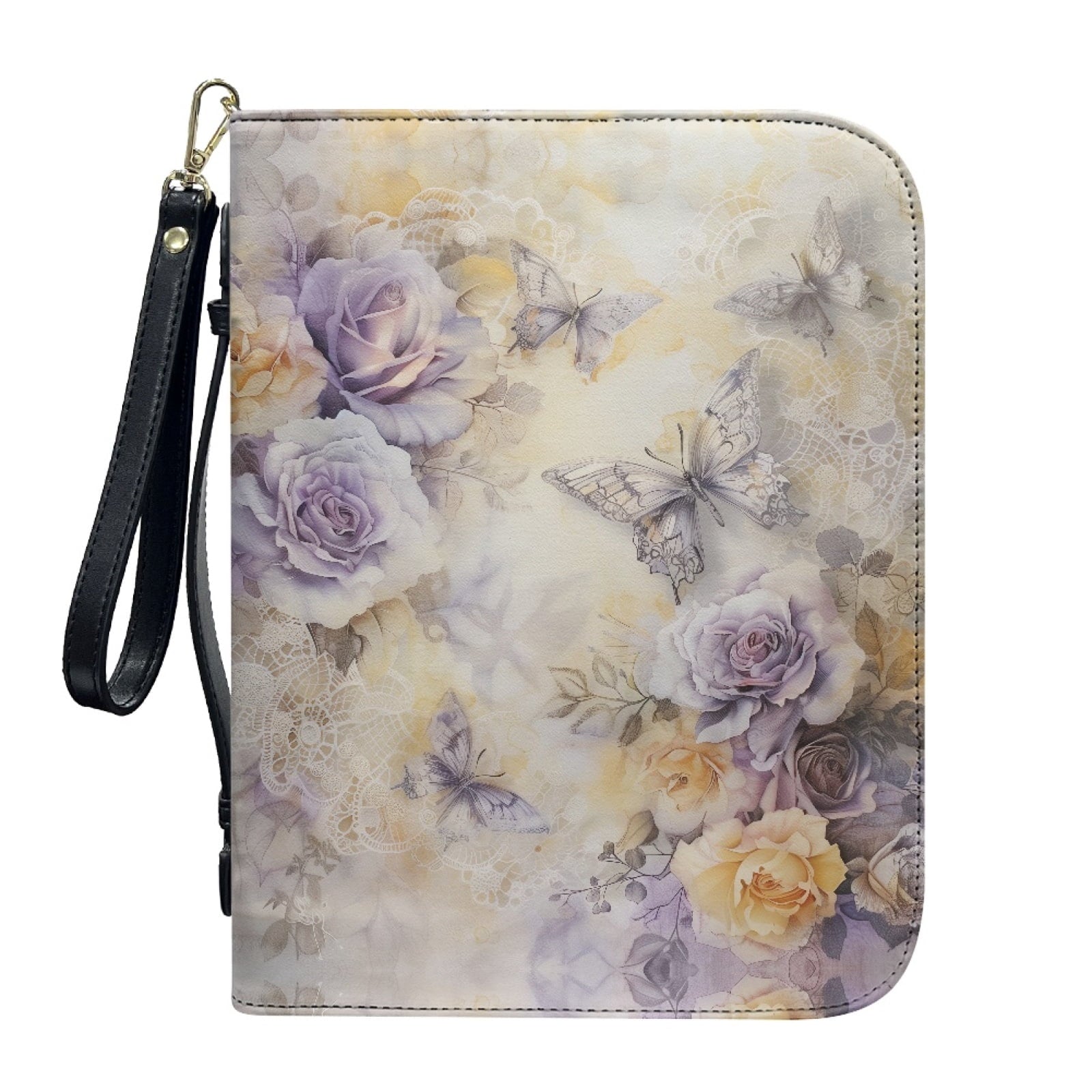 Star Sky Moose Star Print PU Leather Bible Case for Women Men Portable Bible Carrying Tote Bags with Detachable Wristlet Strap Church Bag for Bible Study Scripture Church Bag, L - Bible Bag