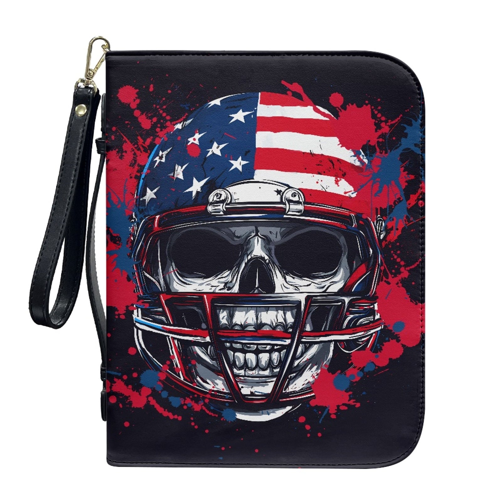 Hummingbird Lily Flower Print PU Leather Bible Case for Women Men Lightweight Bible Carrying Tote Bags with Detachable Wristlet Strap Church Bag for Bible Study Bible Gift, L - Bible Bag