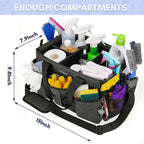 Ytonet Wearable Cleaning Caddy Bag, Sturdy Large Supplies Organizer, Caddy Organizer with Strap, Black
