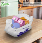 EcoQuality Plastic White Flower T-Shirt Bags 5000ct, 1/8 Shopping Bags, Grocery Bags, Poly Bags, Multi-Use, Medium Size, Reusable Carry Out Bags (17 x 10 x 6 inches) (16 Micron)