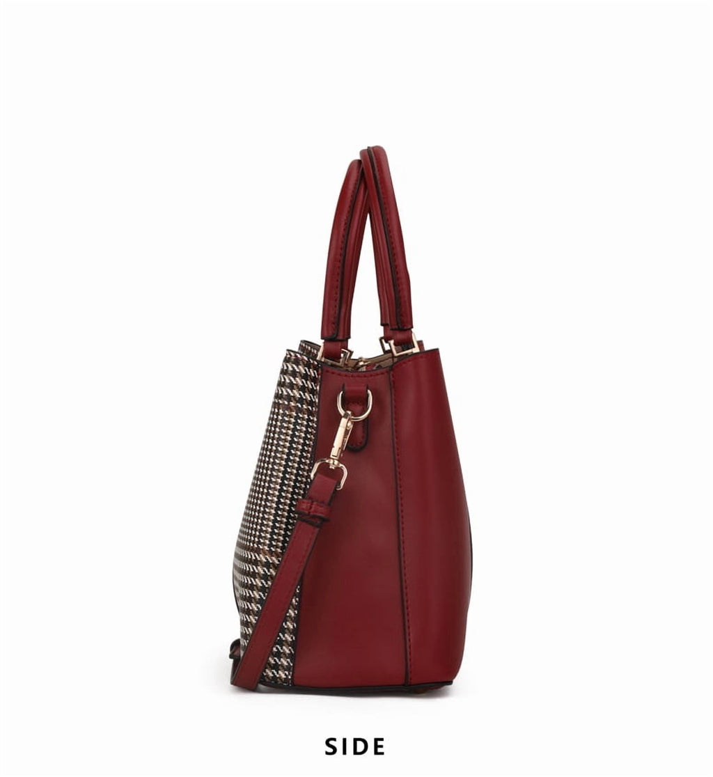 Aidrani Fashion cowhide plaid bag 2024 new large capacity leather women's handbag carrying middle-aged mother bag