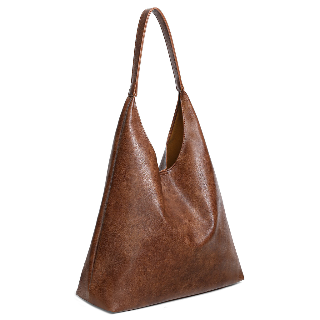 KALUNMA Hobo Bags for Women Retro Vegan Leather Womens Leisure Large Tote Bag Shoulder Purses Handbag