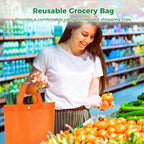 100 Pcs Non-woven Tote Bags, Reusable Grocery Bags Bulk, Large Shopping Bags with Handles & Buttons, Washable & Foldable Present Bags for Parties, Camping, Retail, 10 Colors