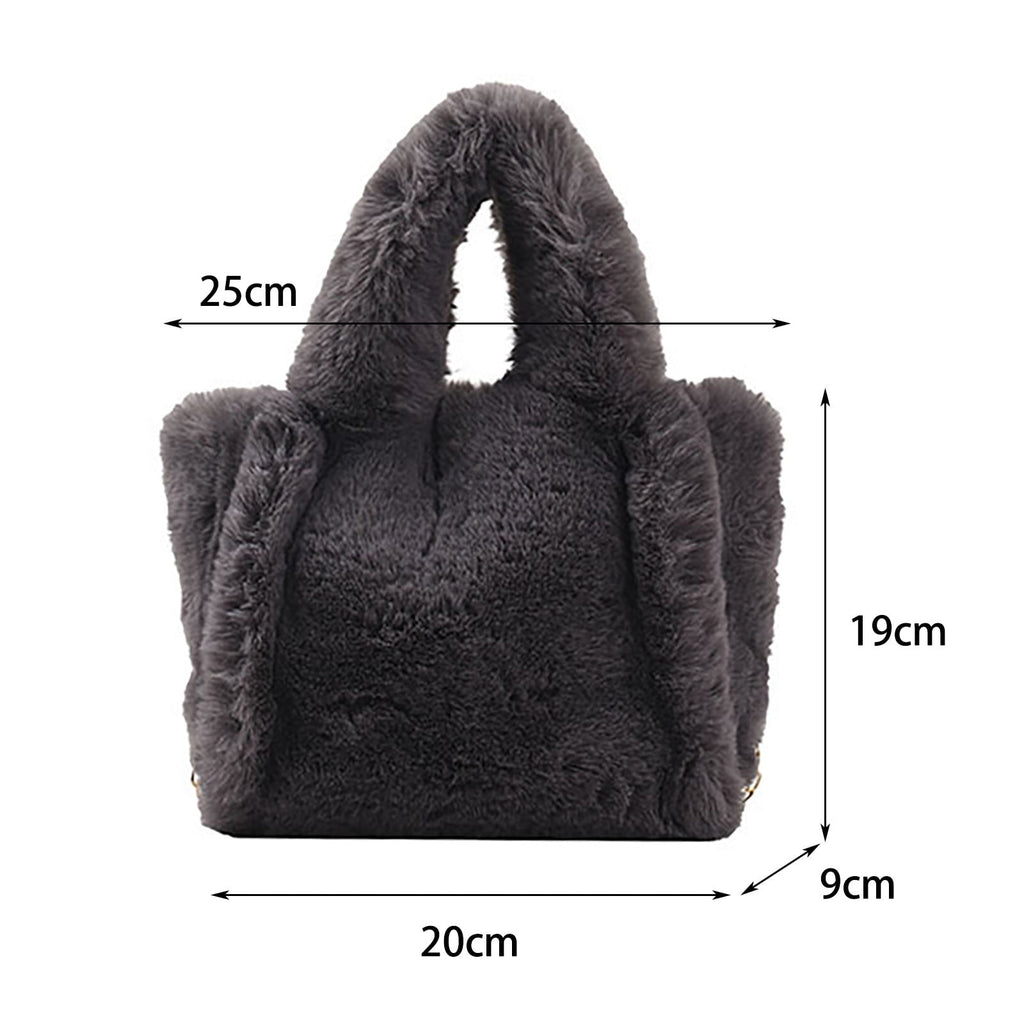 MUSOIE Plush Underarm Bag Ladies Fluffy Shoulder Bag Women Furry Tote Bag Plush Handbag