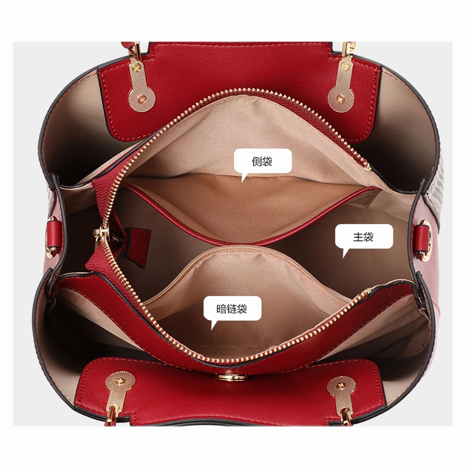 Aidrani Fashion cowhide plaid bag 2024 new large capacity leather women's handbag carrying middle-aged mother bag