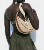 CAILDANL Straw Crossbody Bags for Women Beach Woven Hobo Handbag Summer Chic Crescent Shoulder Purses with Adjustable Strap 2025