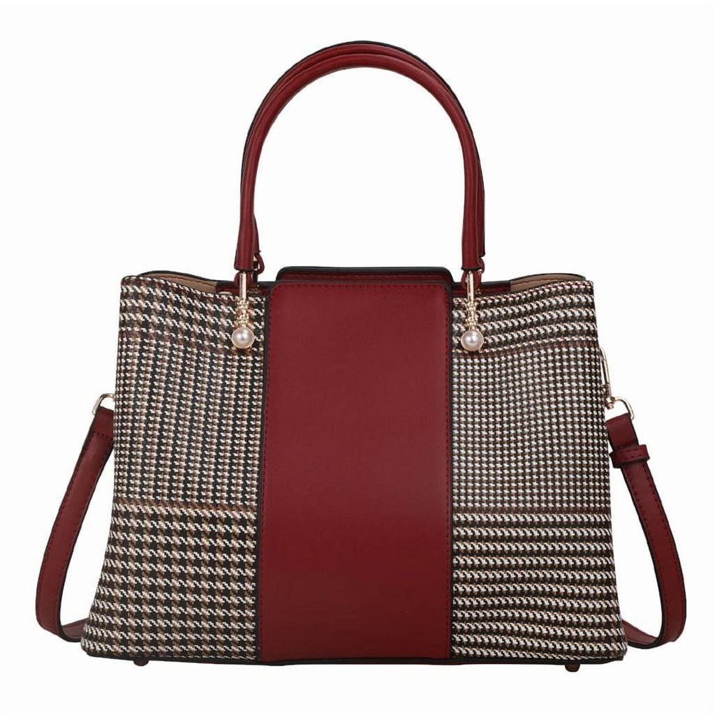Aidrani Fashion cowhide plaid bag 2024 new large capacity leather women's handbag carrying middle-aged mother bag